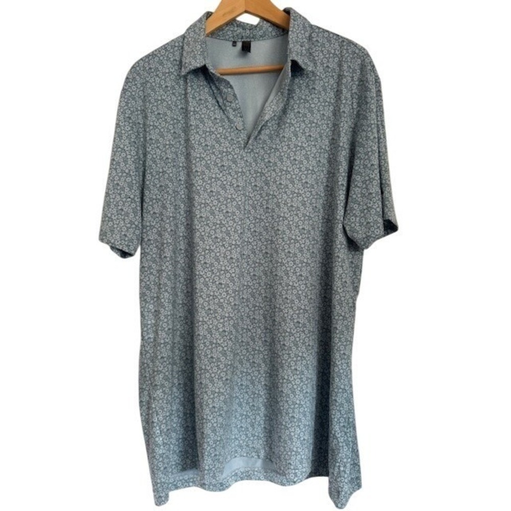 Adidas Golf Polo Shirt Mens M/M Canada Floral Button Up Short Sleeve - XL